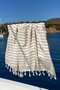 Mijölnir Capri - Toalla de playa fouta Negro y crema